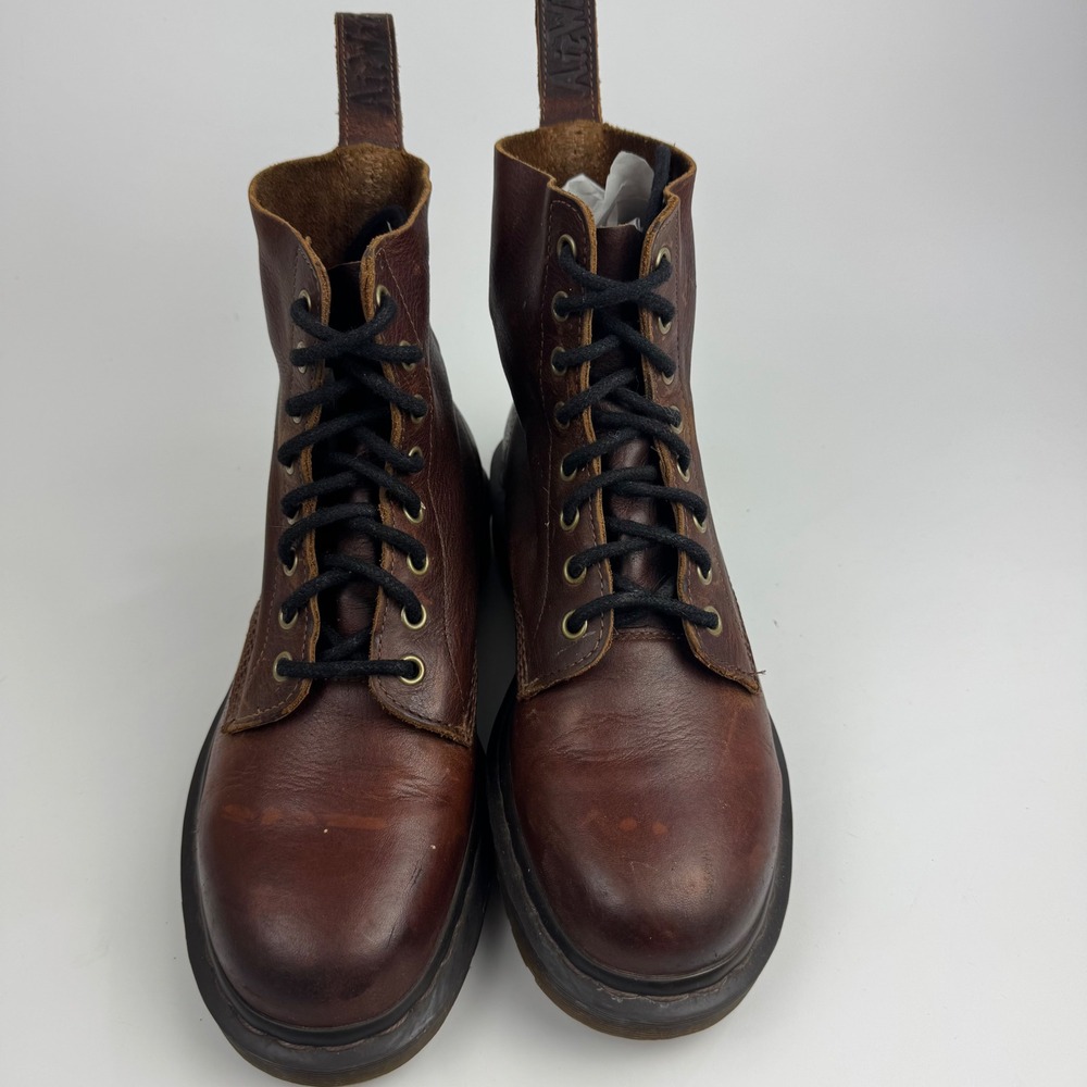 Dr Martens 1460 Pascal Harvest Leather Combat Moto Boots Brown Size 10 grunge - Picture 8 of 12
